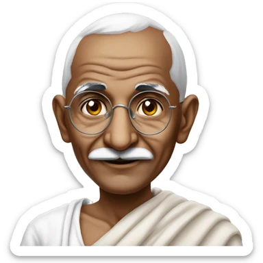 Mahatma Gandhi no mustache  sticker