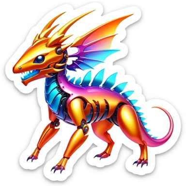  Epic legendary warm-colored fir fiery sunny rare glowing mechanical Shiny sparkly transparent bioluminescent luminescent vibrant bright pastel dark exotic iridescent colorful gradients futuristic modern metallic glossy glittery fantasy-cyber-Fakémon-Vernid-creature sticker