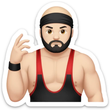 White skin fat guy with black durag and black beard in wrestling singlet sticker