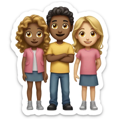 Family of 3 girls 4 boys  sticker