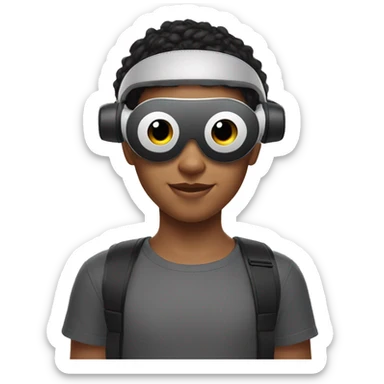 Lightskin teenager with oculus quest 2 sticker