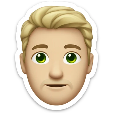 light skinned Caucasian male, green eyes, unshaven sticker