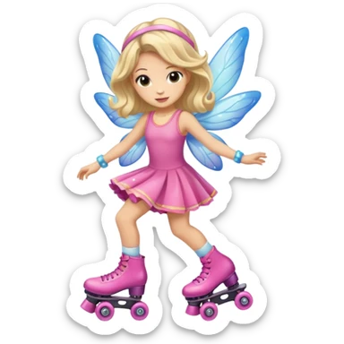 fairy on roller skates sticker