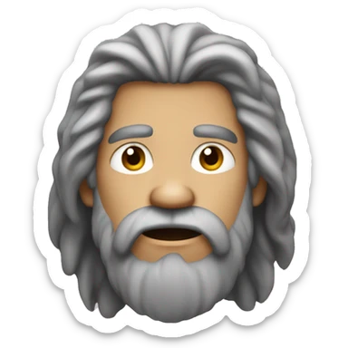 Caveman with long gray hair and goatee  sticker