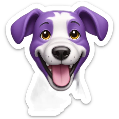 cheerful purple dog sticker