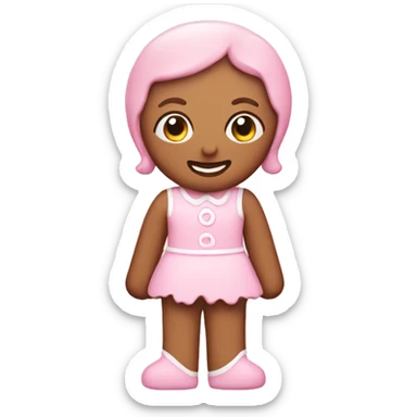pastel pink gingerbread girl sticker