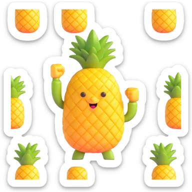 pineapple with a fist sticker