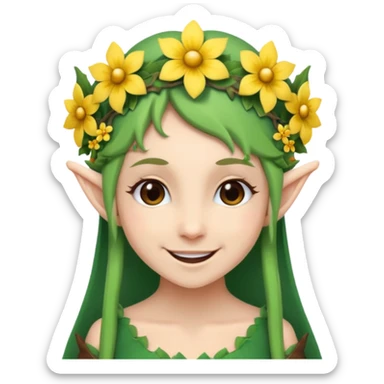 elf with flower crown sticker