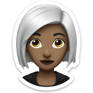 Goth woman with short black hair sticker