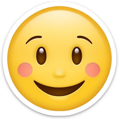 Create a hand drawn flat minimal Smile reaction emoji for a new social media app sticker