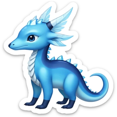 Shiny Dark Edgy  Aurorus-Inteleon-Amaura-Fakémon-hybrid-creature (full body)  sticker