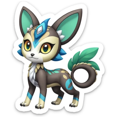 Colorful Exotic Randomly-colored Cartoon Anime Meloetta-WereGarurumon-Trico-Pokémon-Fakémon-fusion-hybrid-creature sticker