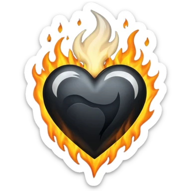 ❤️‍🔥 .. make the red heart white and flame to black. The structure should be as it is sticker