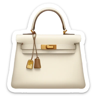 Cream Hermes Kelly purse sticker