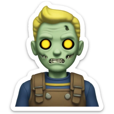 Vault boy as a ghoul sticker