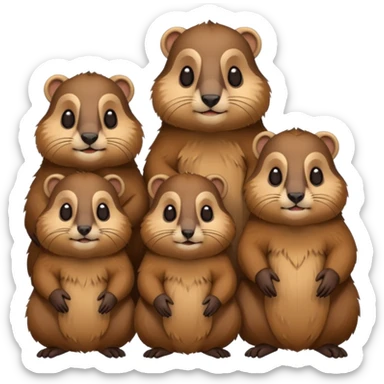 famille de marmotte sticker