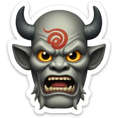 Oni, yokai, japanese demon sticker