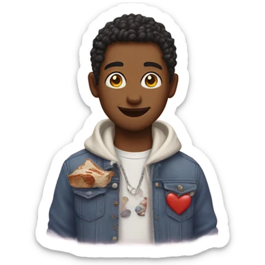 A 🧸 with a ❤️ sticker