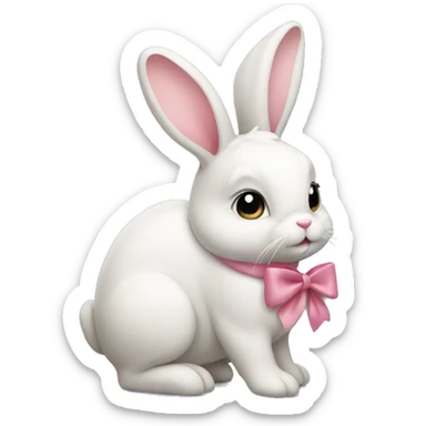 Bunny with a bow on it’s ear sticker