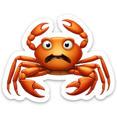 a crab smoking cigarrete sticker