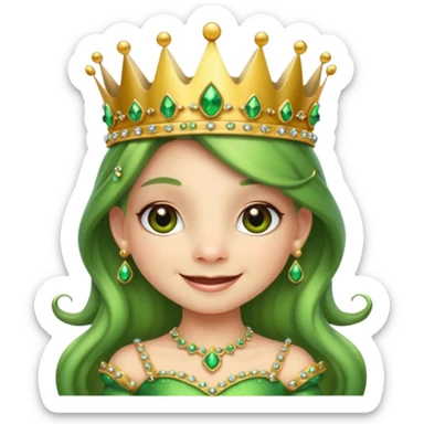 cute frog princess sat on a throne sticker