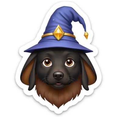 black dog Wizard sticker