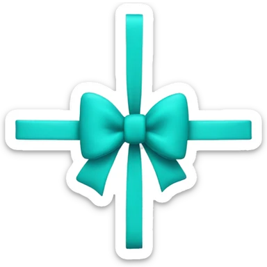 Turquoise bow sticker