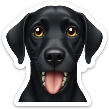 Black dog with alligator in mouth sticker