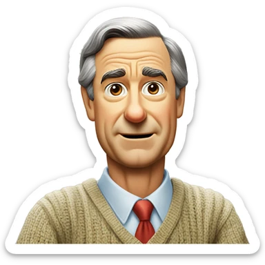 Mr.Rogers giving a thumbs down and frowning sticker