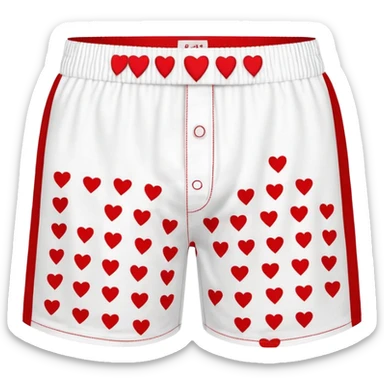 dungeon crawler carl's boxer shorts: white men's boxer shorts with print pattern of small red hearts sticker