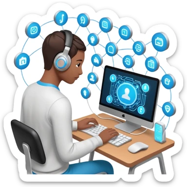 create an isometric analogous to showcase AI embedded experience in workflows, include the word AI sticker