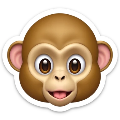 monkey sticking out tongue shy sticker