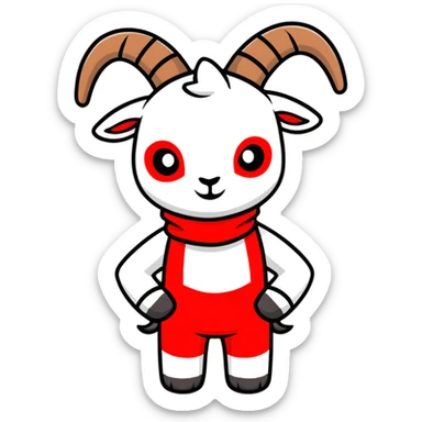 goat wearing red balaclava sticker