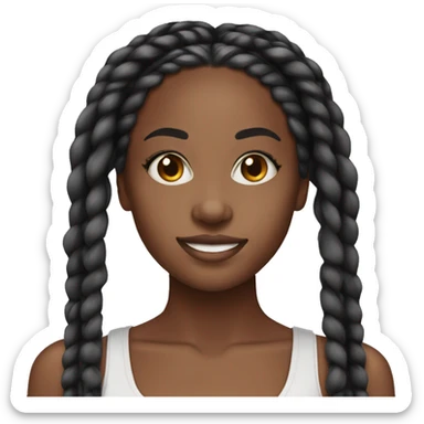 Pretty Black girl with box braids sticker