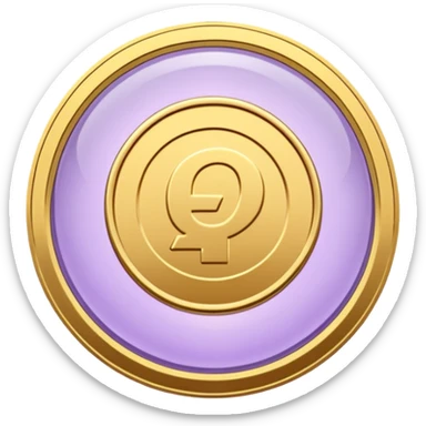 I need you to recreate this image exactly as is but make the color of the coin a ver light purple hue give me three options with different hues of purple sticker