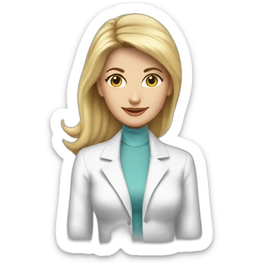 Posh-Radiologist-performing-breast-mammography-to-leni-klum sticker