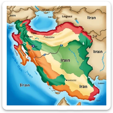 Map of iran sticker