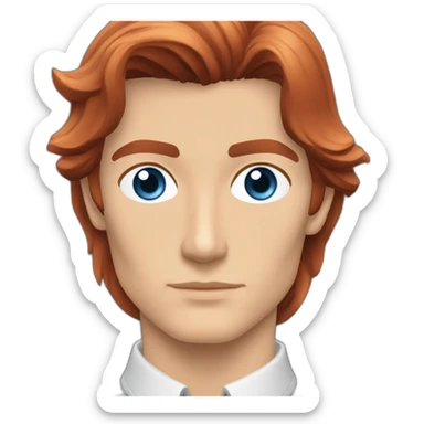 alain delon young space detective blue eyes neat red hair sticker