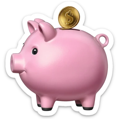 money in a piggy bank sticker