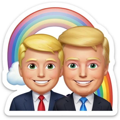 Donald trump and Elon musk with a rainbow  sticker