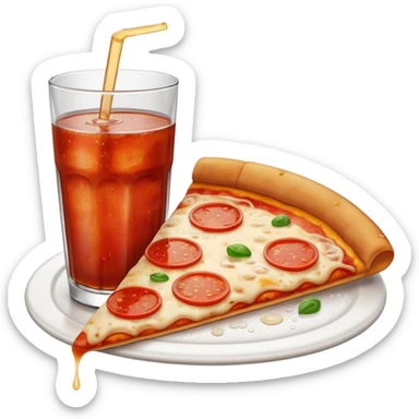 lon nước ngọt và pizza sticker