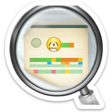 magnifying glass over a schedule sticker