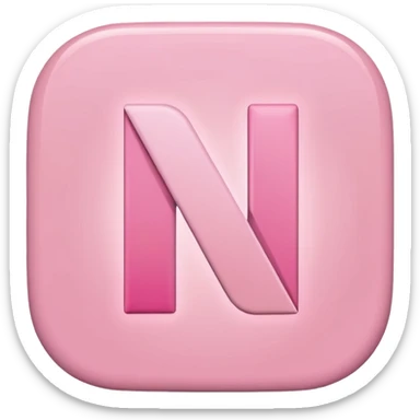 Netflix aesthetic "N" logo in pastel pink sticker