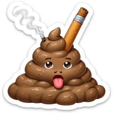 Scheißhaufen mit zigartte im Mund  sticker