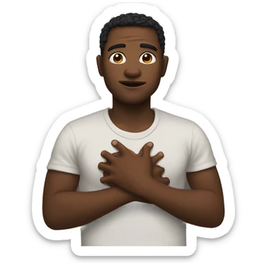 Holding chest in a heartbreak  sticker