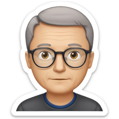 hombre, 50 años poco pelo delgado sticker