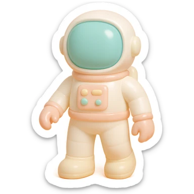 astronaut in classic white suit, standing pose sticker