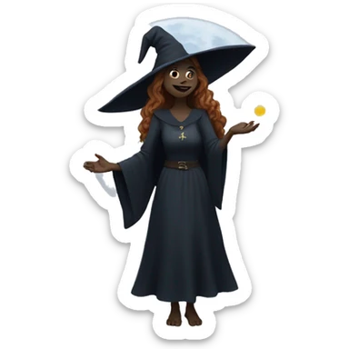 Witch thanking the full moon sticker