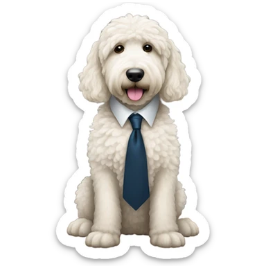 White Goldendoodle as an attotney sticker