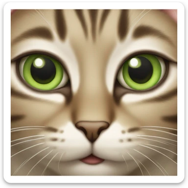 tabby cat with light green eyes slit pupils sticker